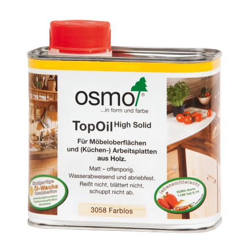 Масло с твердым воском для мебели и столешниц OSMO TopOil (0.5л) (оттенки 3058, 3061, 3068, 3028)